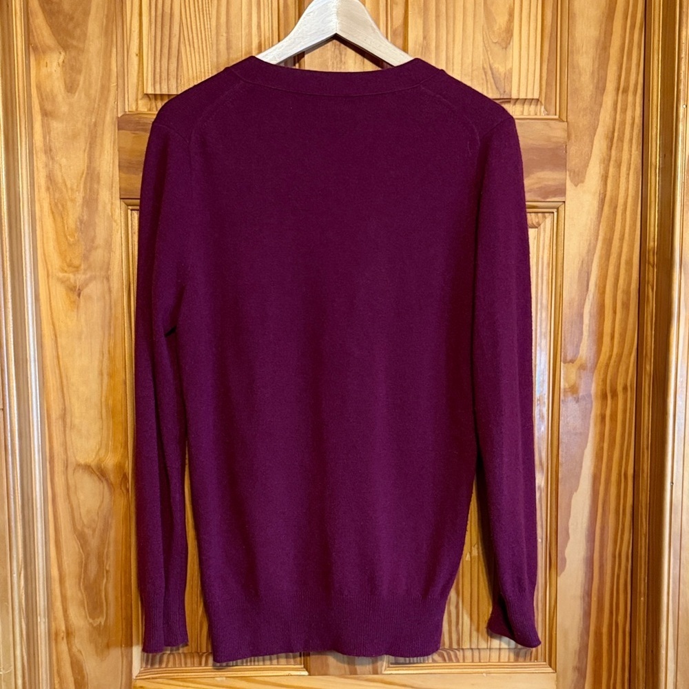 J. Crew Deep Red V-Neck Cardigan- Wool and Cashmere blend - Picture 6 of 9